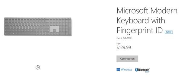 Surface键盘指纹识别版开卖！885元