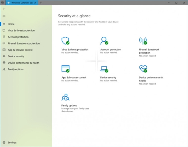 Windows 10新版17650推送：新UI让Defender大变样