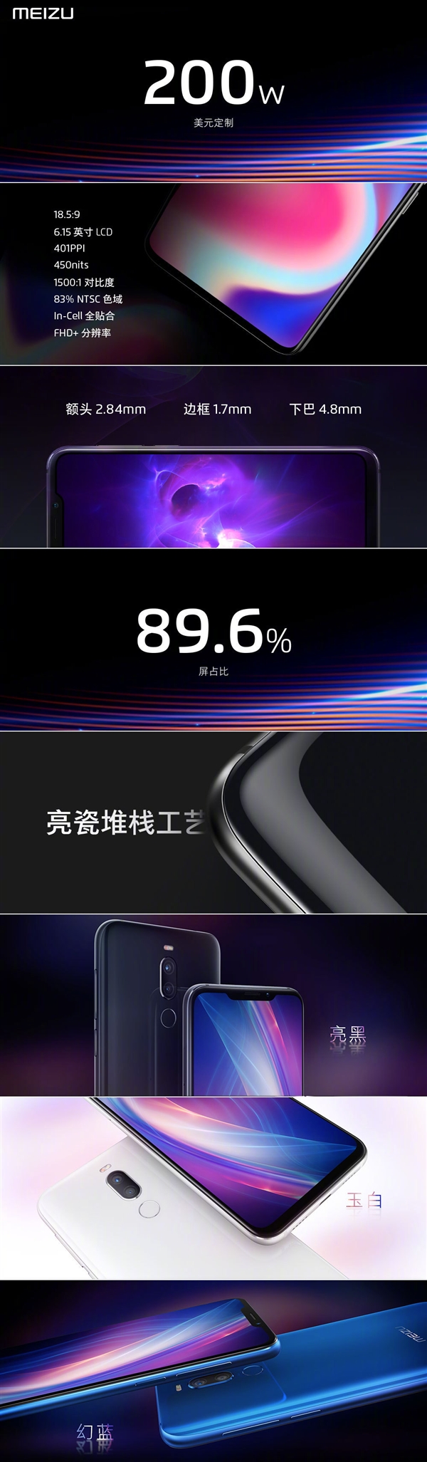1598元起！魅族发布X8：刘海屏/下巴媲美iPhone XR