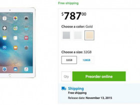 苹果iPad Pro将于11月13日发售,国外已开启预定