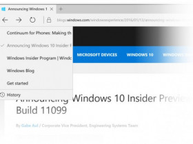 Windows 10 RedStone Build 11102 发布 新增Edge历史菜单
