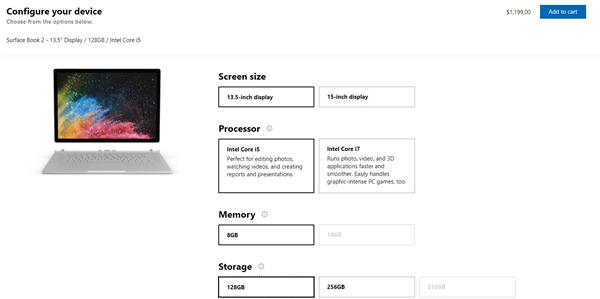 微软新款Surface Book 2上架：7500元