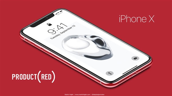 红色版iPhone X高清渲染图：经典红黑配